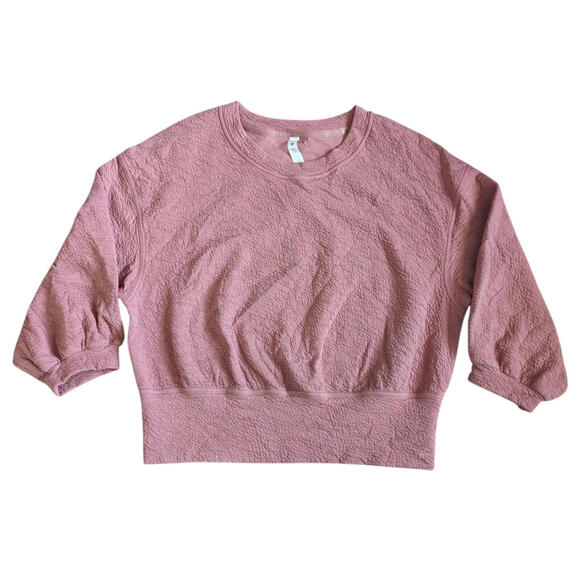 Lululemon Pullover Textured‎ Crewneck Spiced Chai Balloon City Athleisure Sz 8 - Picture 1 of 9